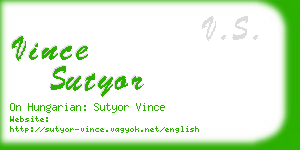 vince sutyor business card